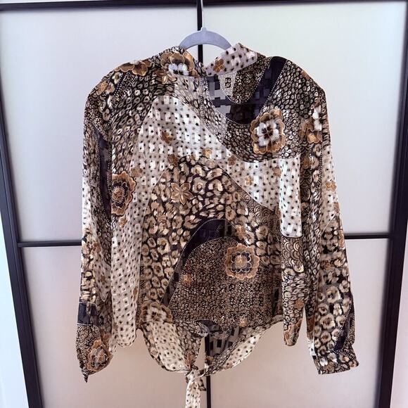 VTG 90s Y2K Blouse Plus Size 2X 24 Animal Print Leopard Sheer Top USA deadstock - Picture 5 of 6